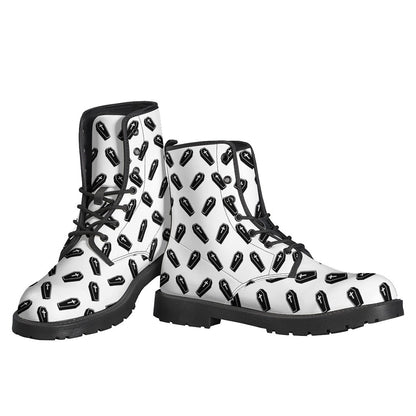 Groovy Coffin Patterned Leather Boots for the Modern Hippie - 3