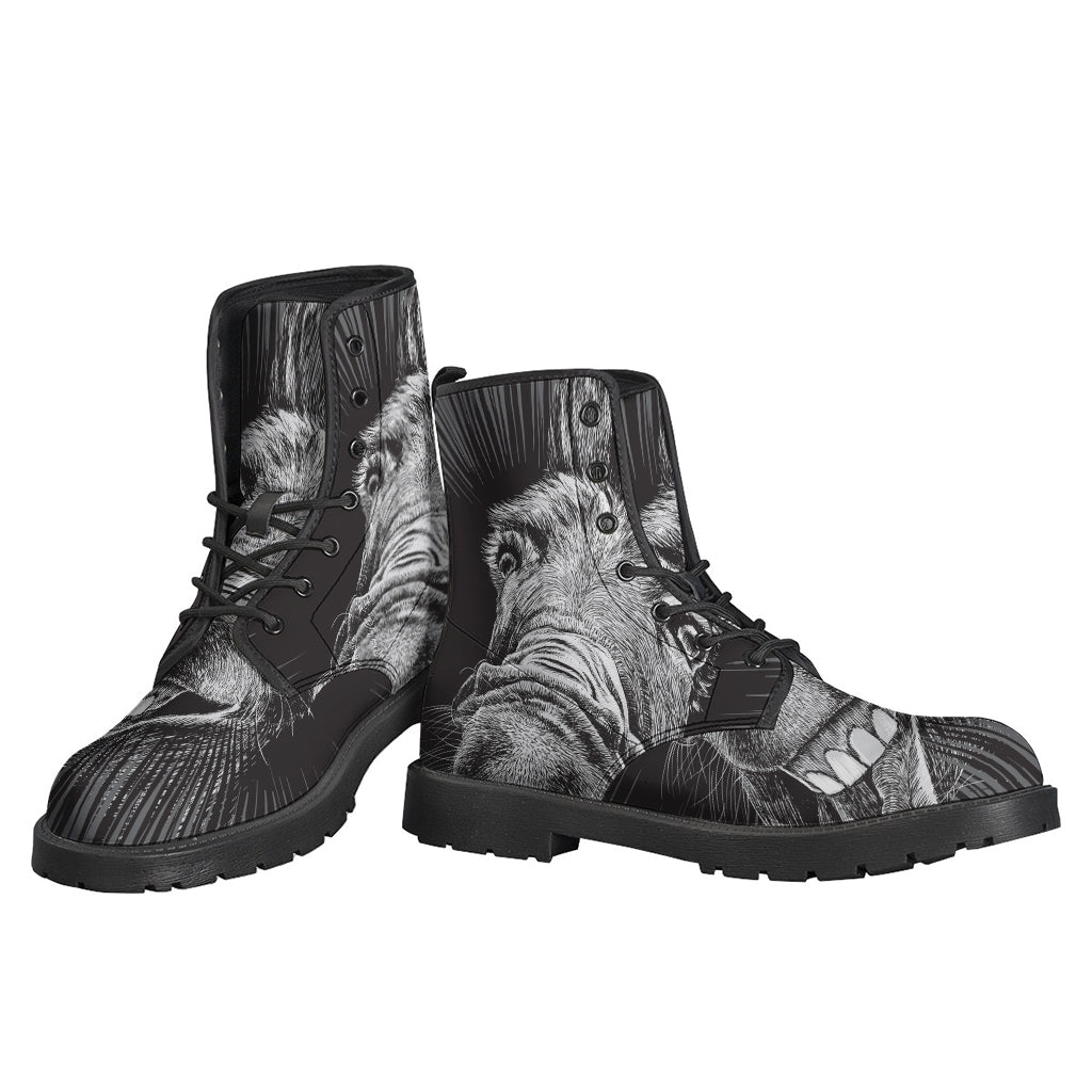 Crazy Donkey Print Leather Boots for the Free-spirited Hippies - 3