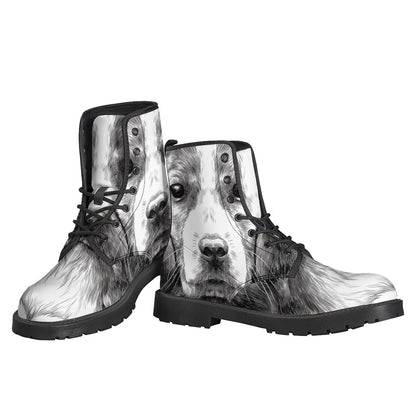 Beagle Print Leather Boots for Free-Spirited Hippies - 3