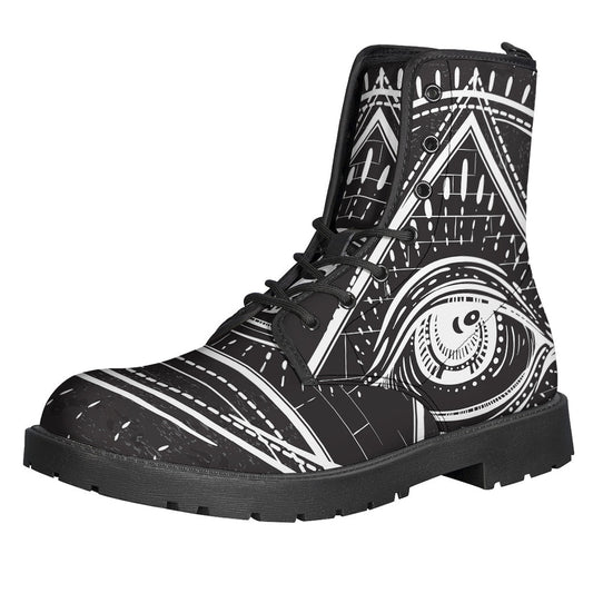 Eye of Providence Leather Lightweight Boots for the Groovy Hippie - 1