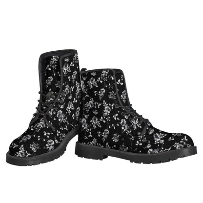 Groovy Floral Leather Boots - Step out in Style with Hippie Vibes - 3