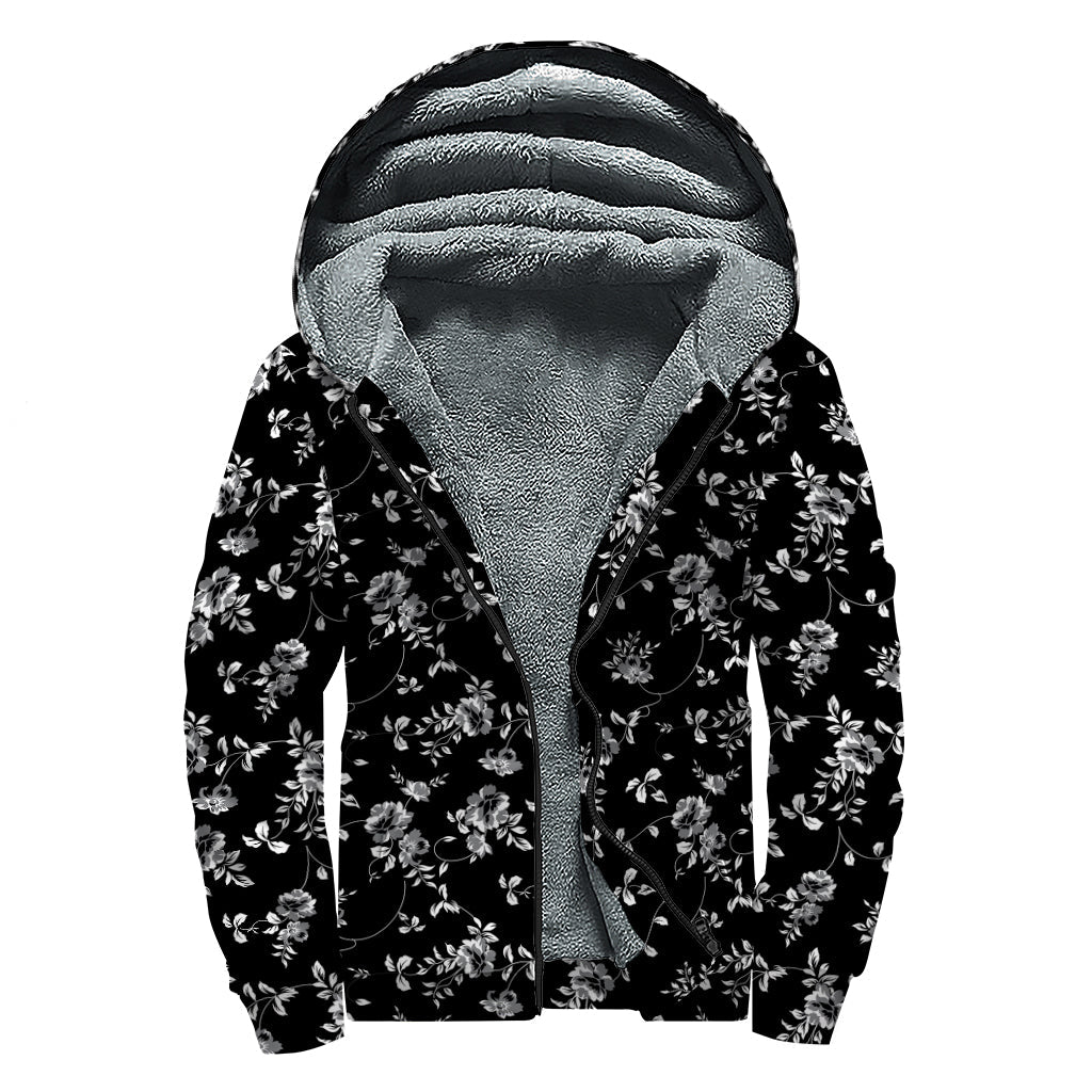 Bohemian Blossoms: Sherpa Lined Zip Up Hoodie for Groovy Hippies - 1