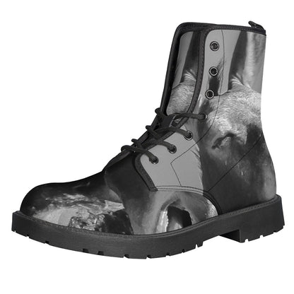 Groovy Donkey Print Leather Boots for the Modern Hippie - 1