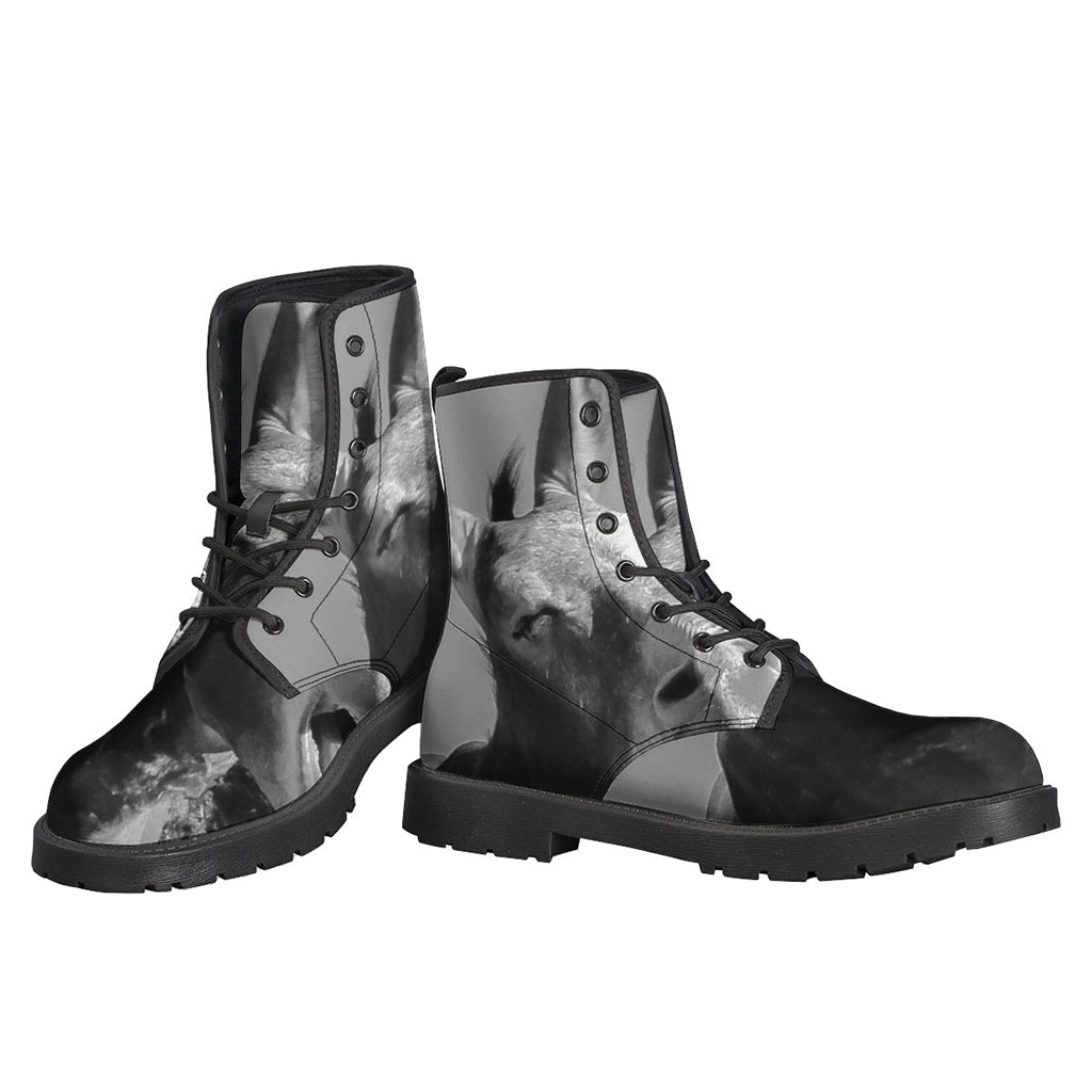 Groovy Donkey Print Leather Boots for the Modern Hippie - 3