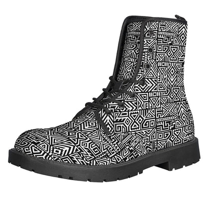 Groovy Geometric Leather Boots for the Free-spirited Hippie - 1