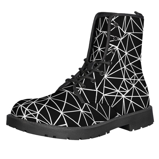 Groovy Geometric Leather Lightweight Boots for the Modern Hippie - 1