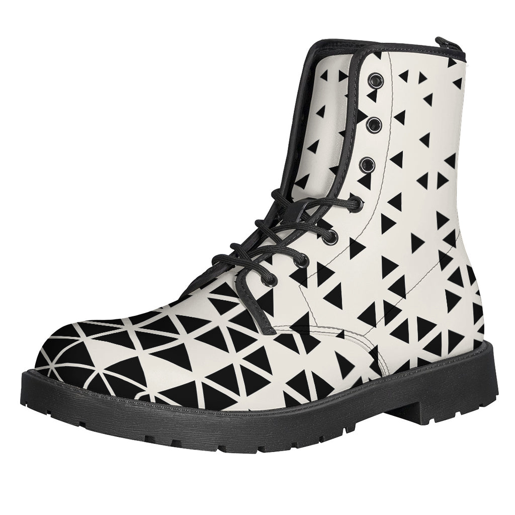 Groovy Geometric Pattern Leather Boots for Stylish Hippies - 1