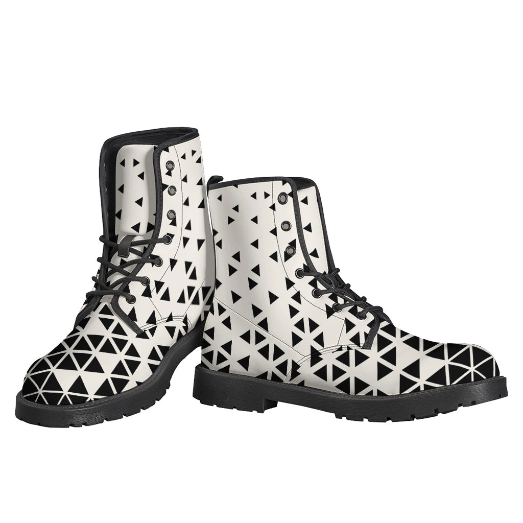 Groovy Geometric Pattern Leather Boots for Stylish Hippies - 3