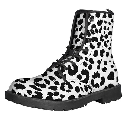 Groovy Jaguar Pattern Leather Boots for Trendy Hippies - 1