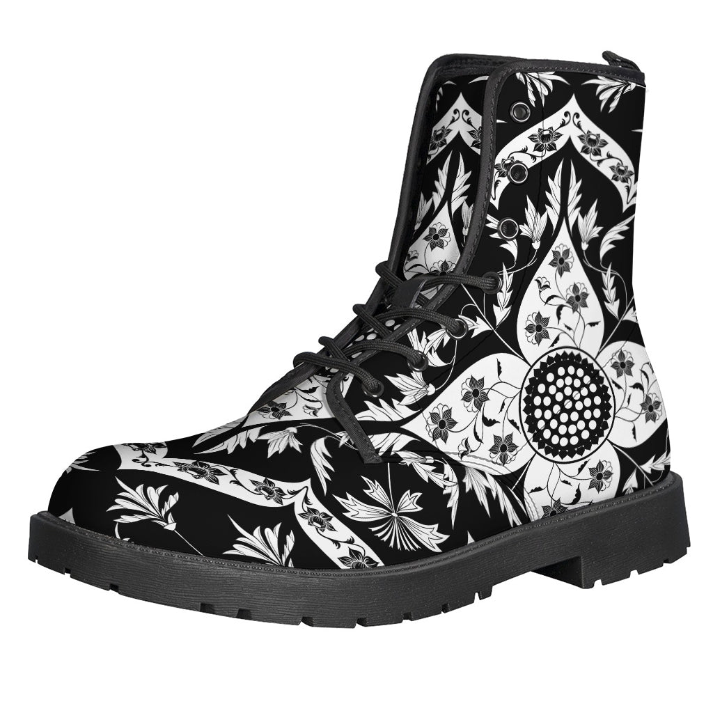 Groovy Lotus Mandala Leather Boots for Hippie Souls - 1