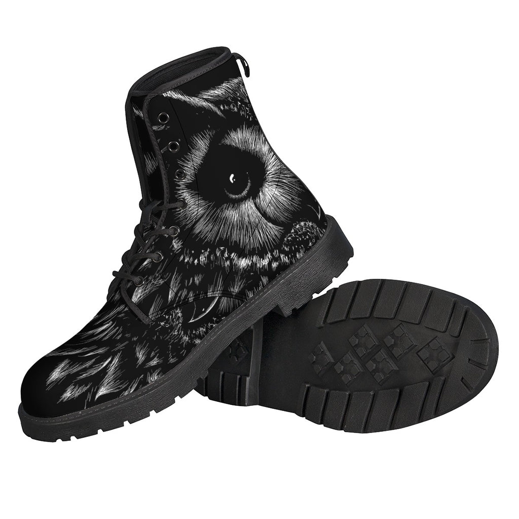 Step out in Style with these Hippie Owl Print Leather Boots - 2