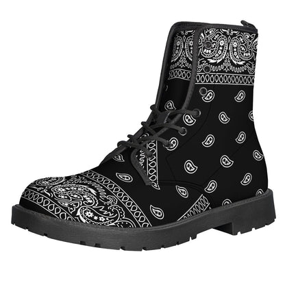 Paisley Paradise: Handcrafted Leather Lightweight Boots for Stylish Hippies - 1