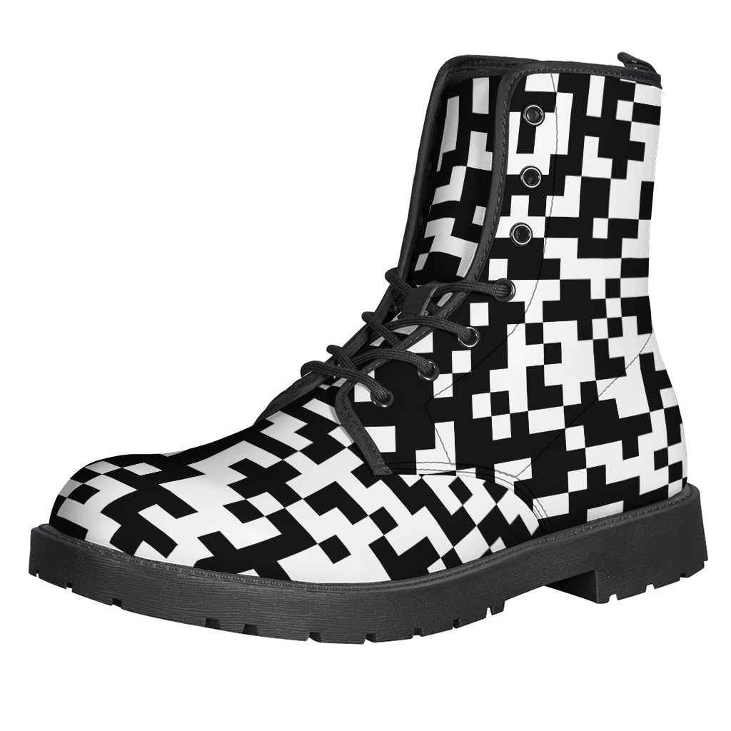 Groovy Pixel Print Leather Boots for the Free Spirit in You - 1