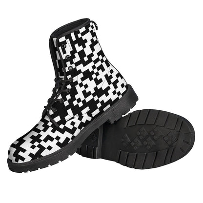 Groovy Pixel Print Leather Boots for the Free Spirit in You - 2