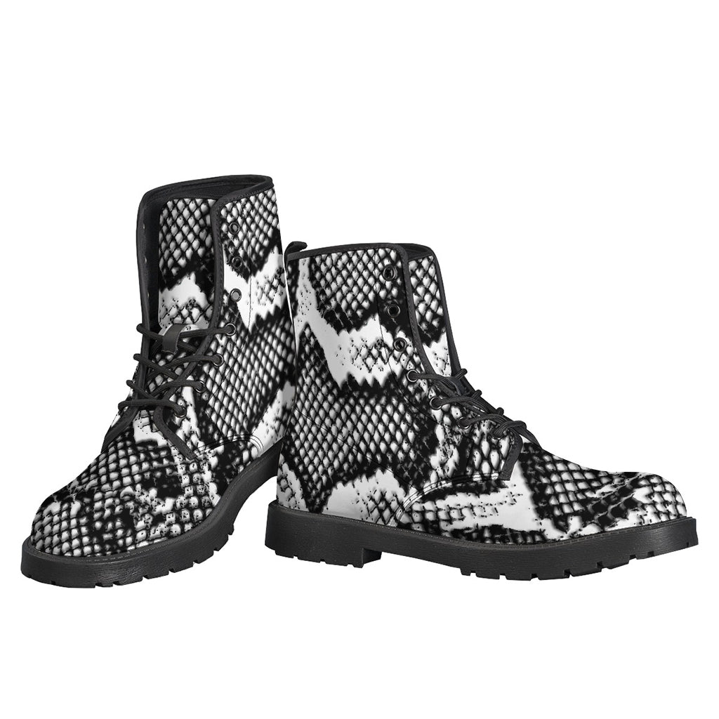 Groovy Snakeskin Print Leather Boots for Hippie Souls - 3