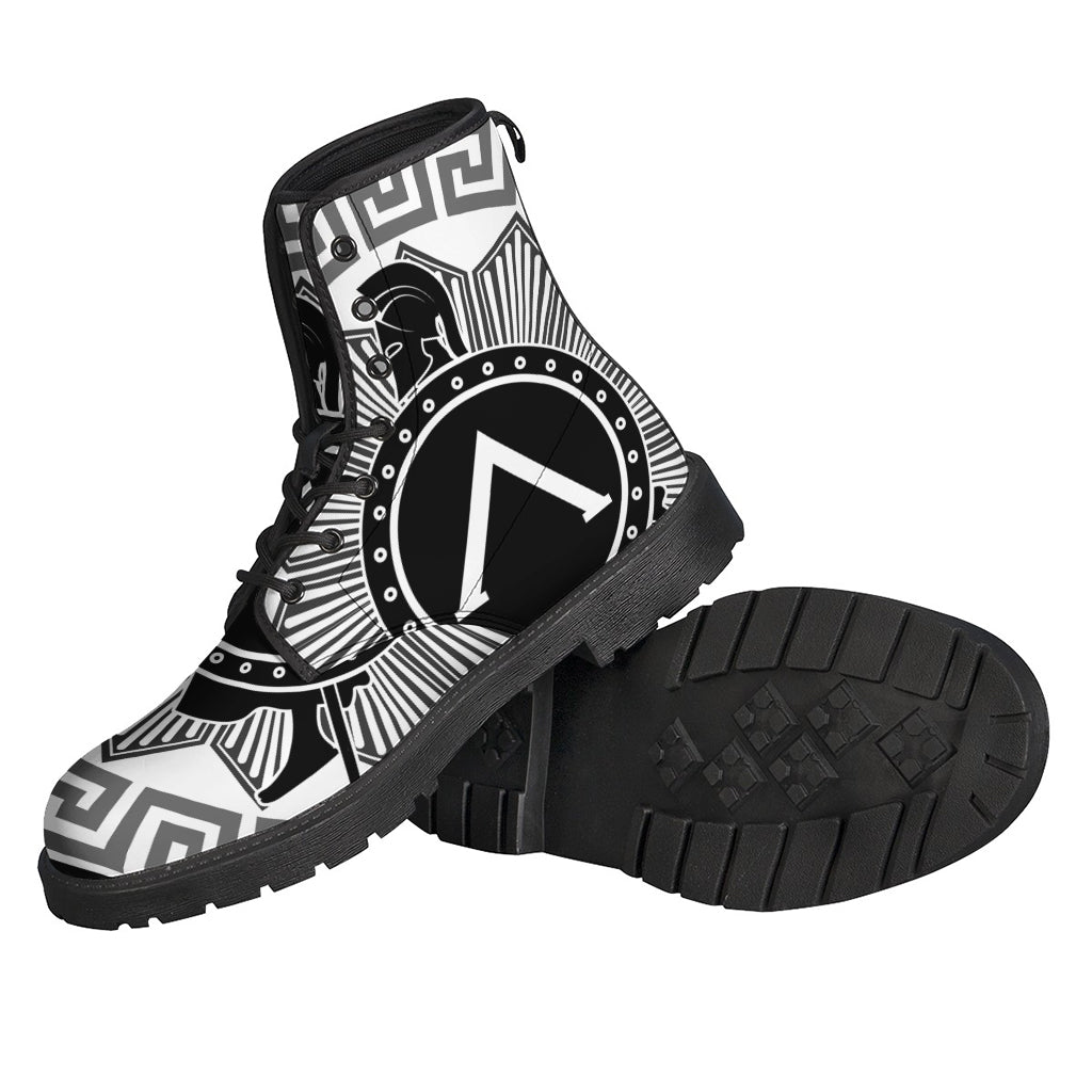 Spartan Warrior Printed Leather Boots for Modern Hippies - 2