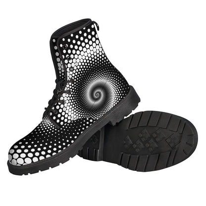 Spiral Dot Print Leather Boots for free-spirited hippies - 2