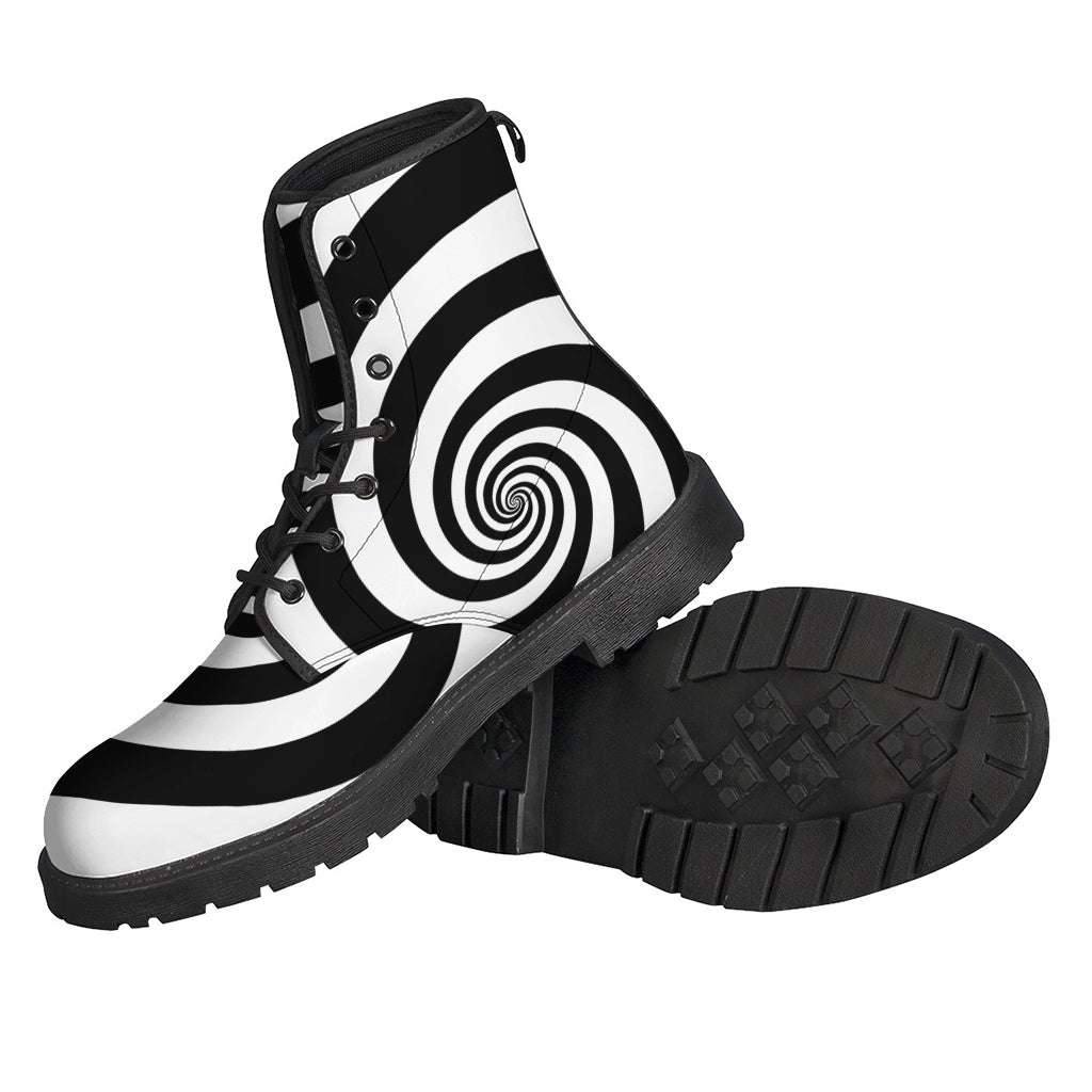 Groovy Spiral Illusion Leather Boots for the Free-Spirited Hippie - 2