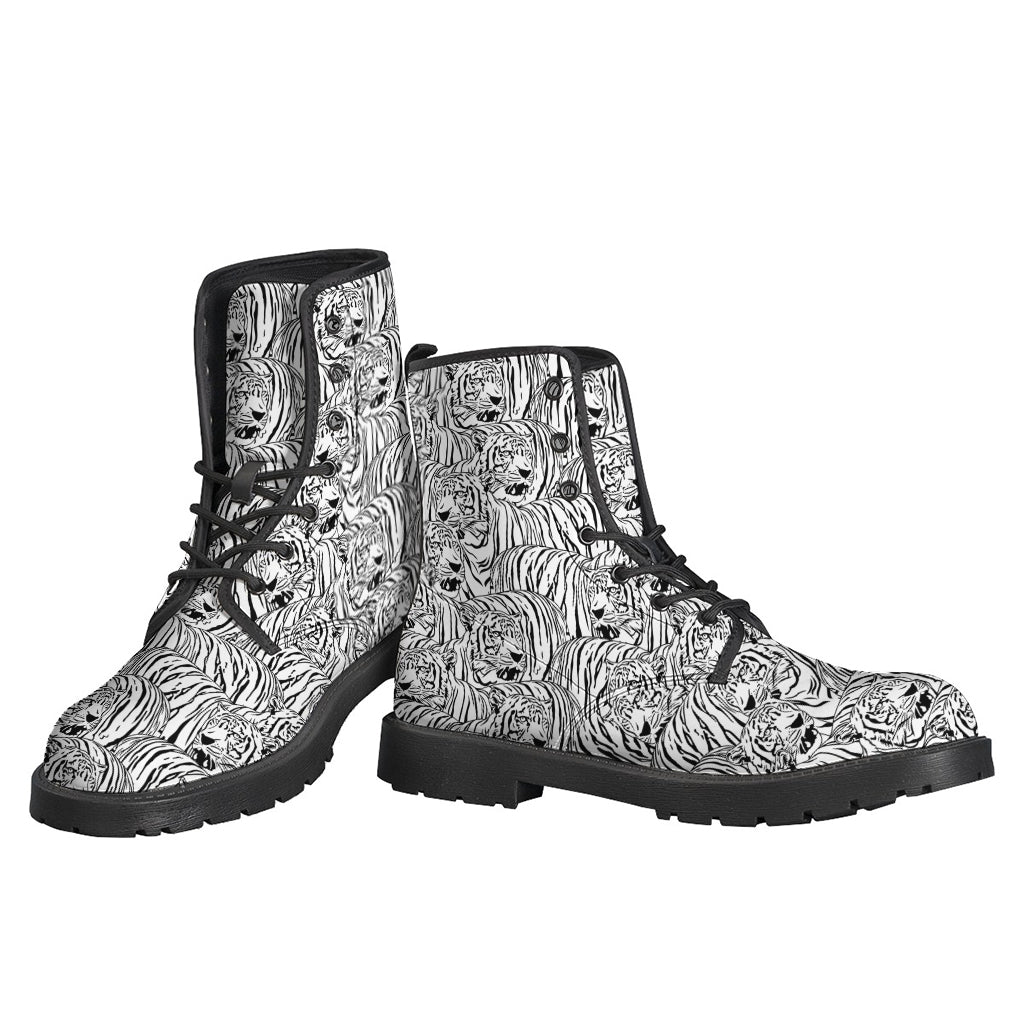 Groovy Tiger Pattern Leather Boots for the Free-Spirited Hippie - 3