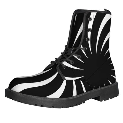 Groovy Swirl Leather Boots for the Free-Spirited Hippie - 1