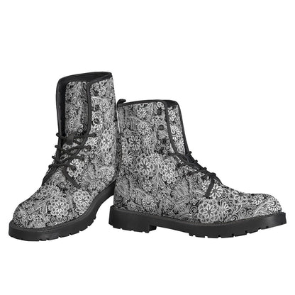 Groovy Floral Leather Boots for the Free-Spirited Hippie - 3