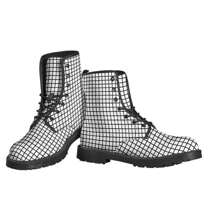 Groovy Hippie-Chic Black and White Leather Boots - 3