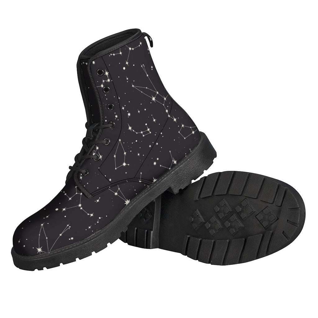 Zodiac Stars Print Leather Boots: Groovy Hippie Style for the Modern Nomad - 2