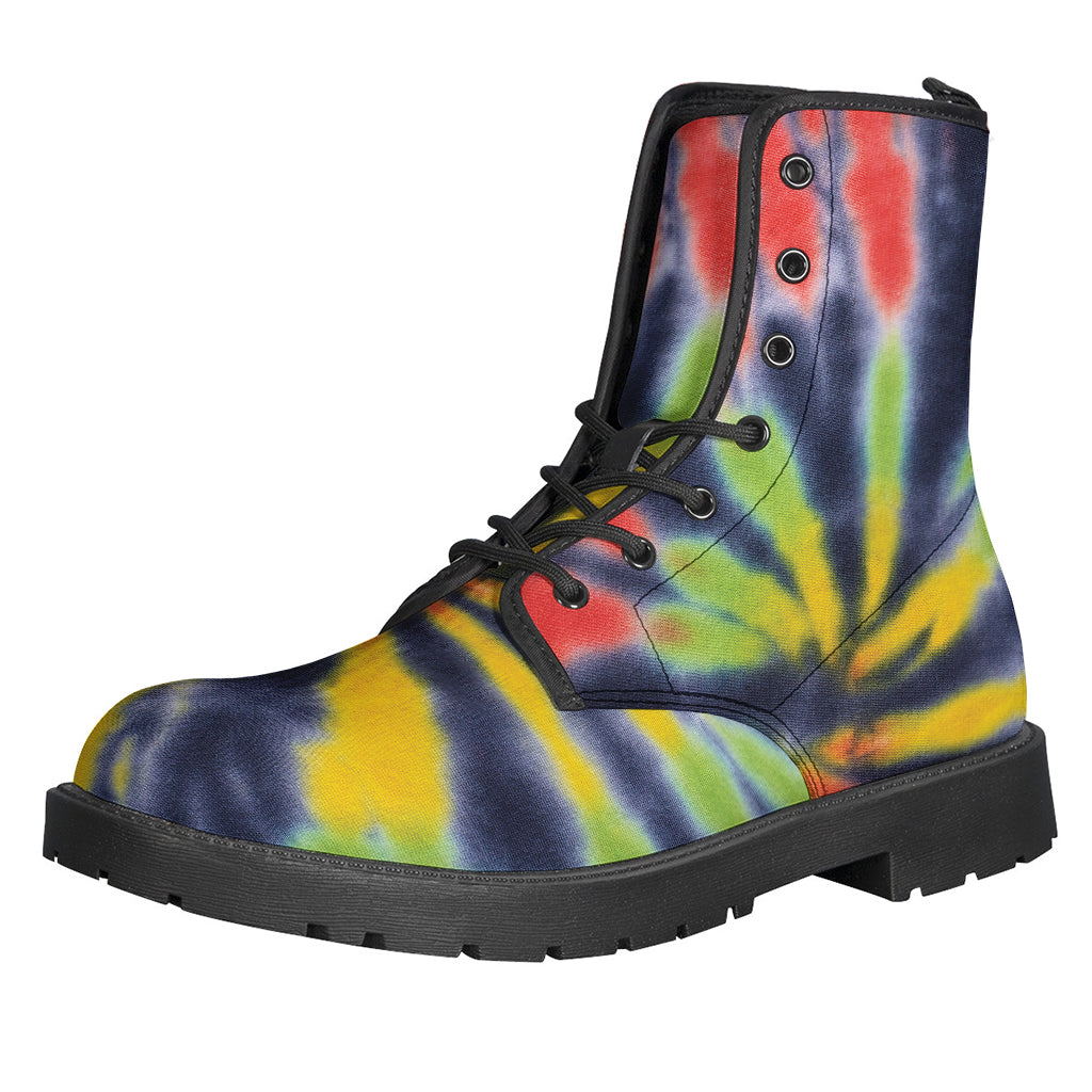 Groovy Spiral Tie-Dye Leather Boots for Modern-Day Hippies - 1