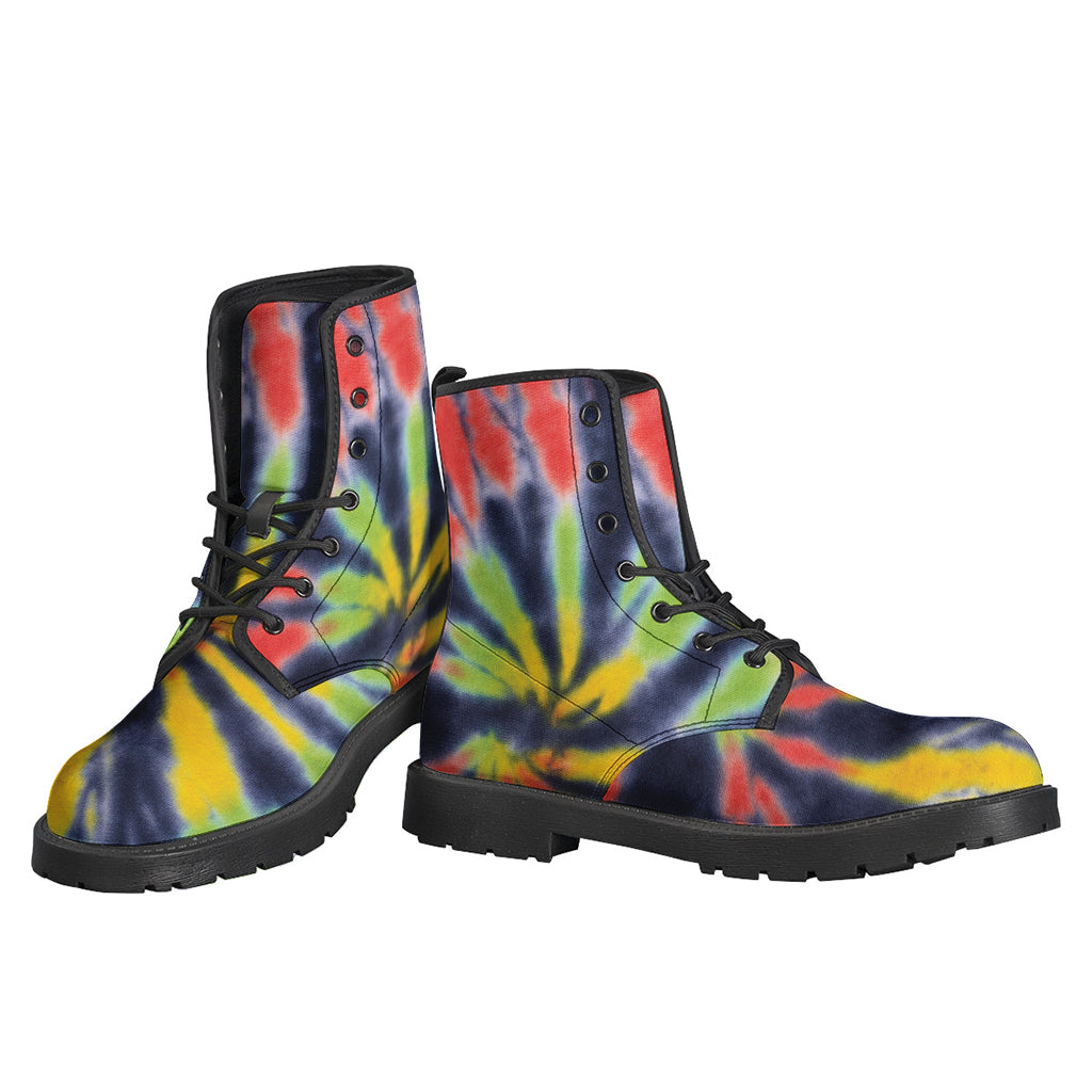 Groovy Spiral Tie-Dye Leather Boots for Modern-Day Hippies - 3