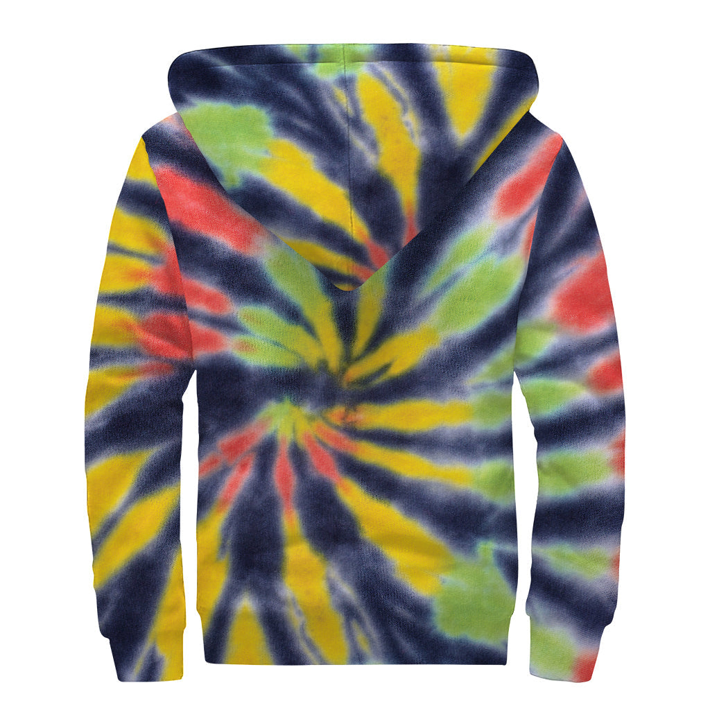 Groovy Spiral Tie-Dye Sherpa-Lined Zip Up Hoodie for the Modern Hippie - 2