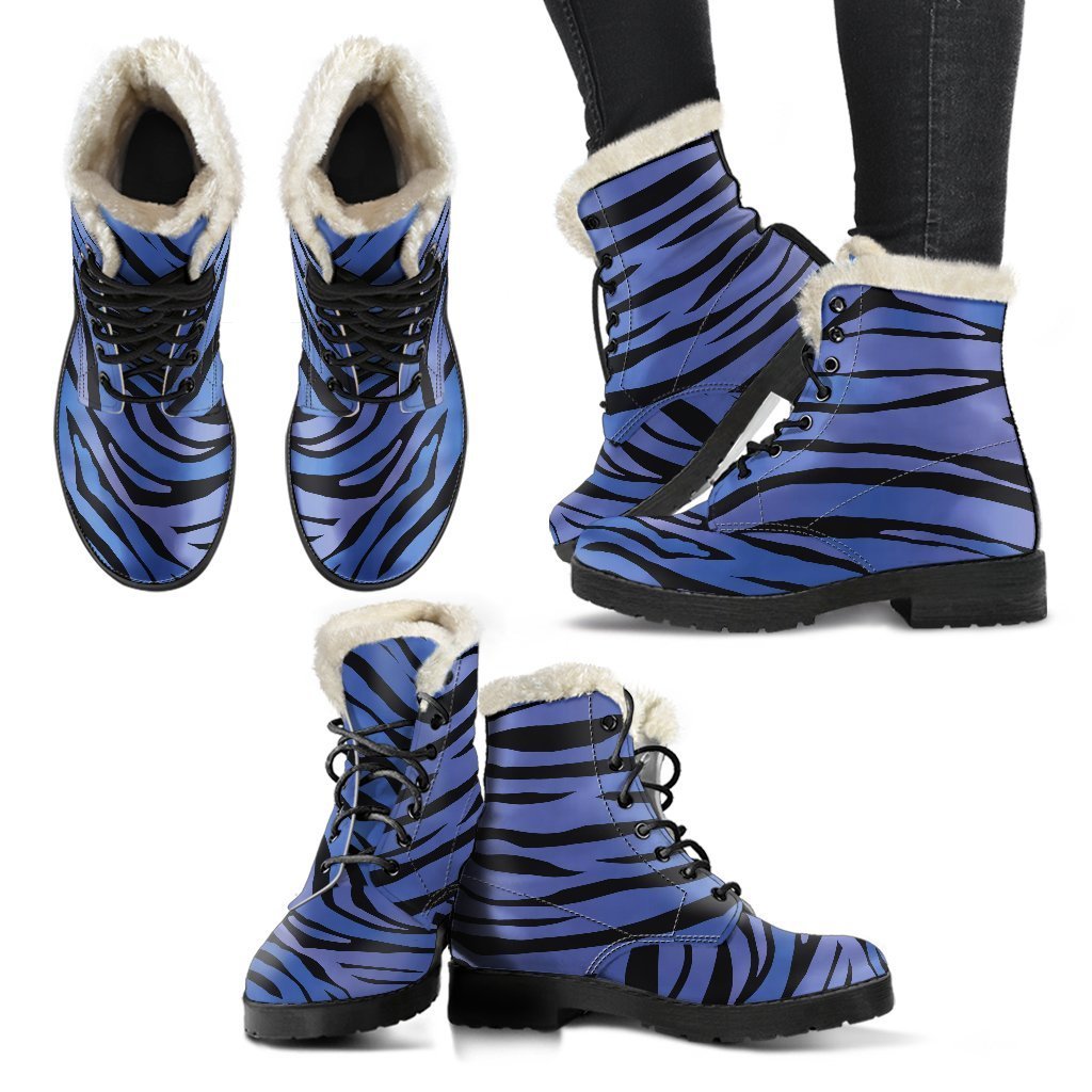 Groovy Zebra Print Faux Fur Leather Boots for the Modern Hippie - 2