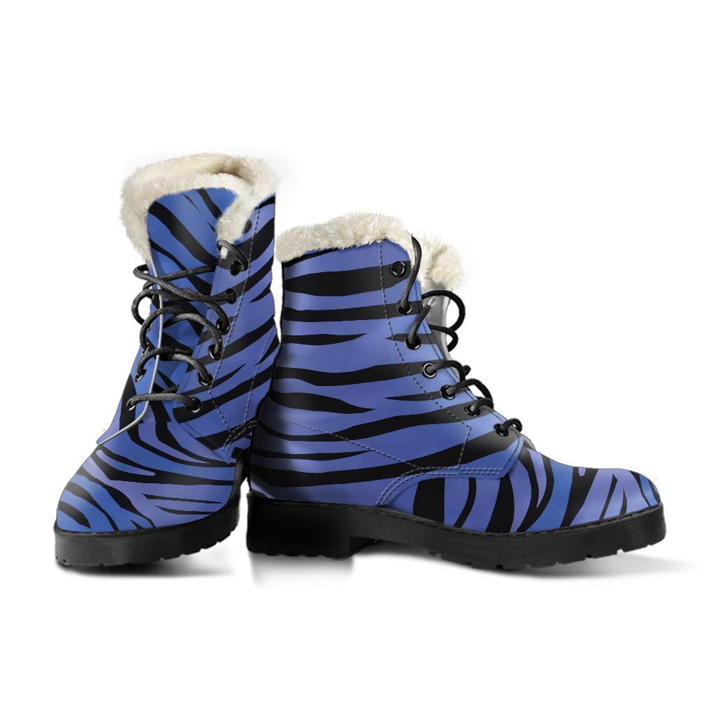 Groovy Zebra Print Faux Fur Leather Boots for the Modern Hippie - 3