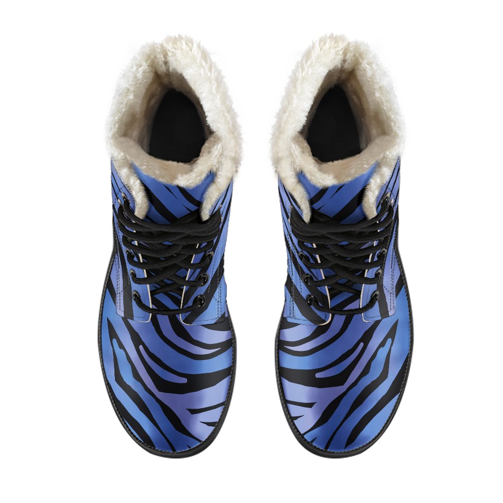 Groovy Zebra Print Faux Fur Leather Boots for the Modern Hippie - 4