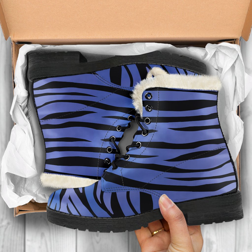 Groovy Zebra Print Faux Fur Leather Boots for the Modern Hippie - 5