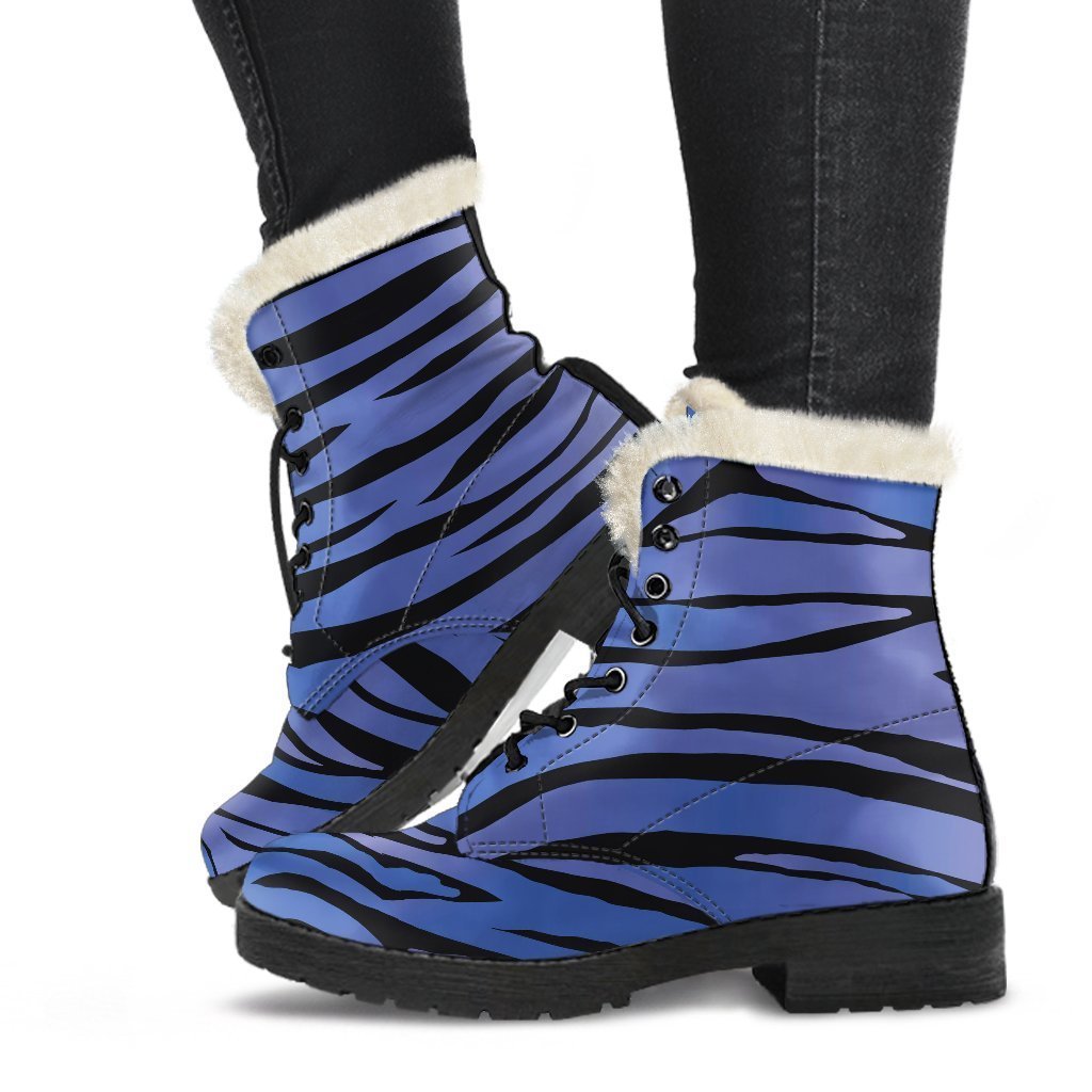 Groovy Zebra Print Faux Fur Leather Boots for the Modern Hippie - 1