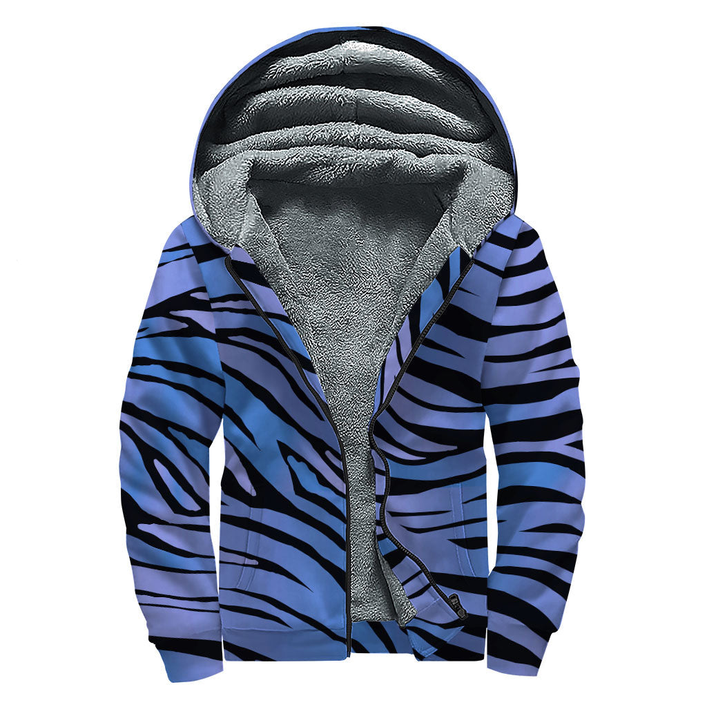 Groovy Vibes Zebra Print Sherpa Hoodie - 1