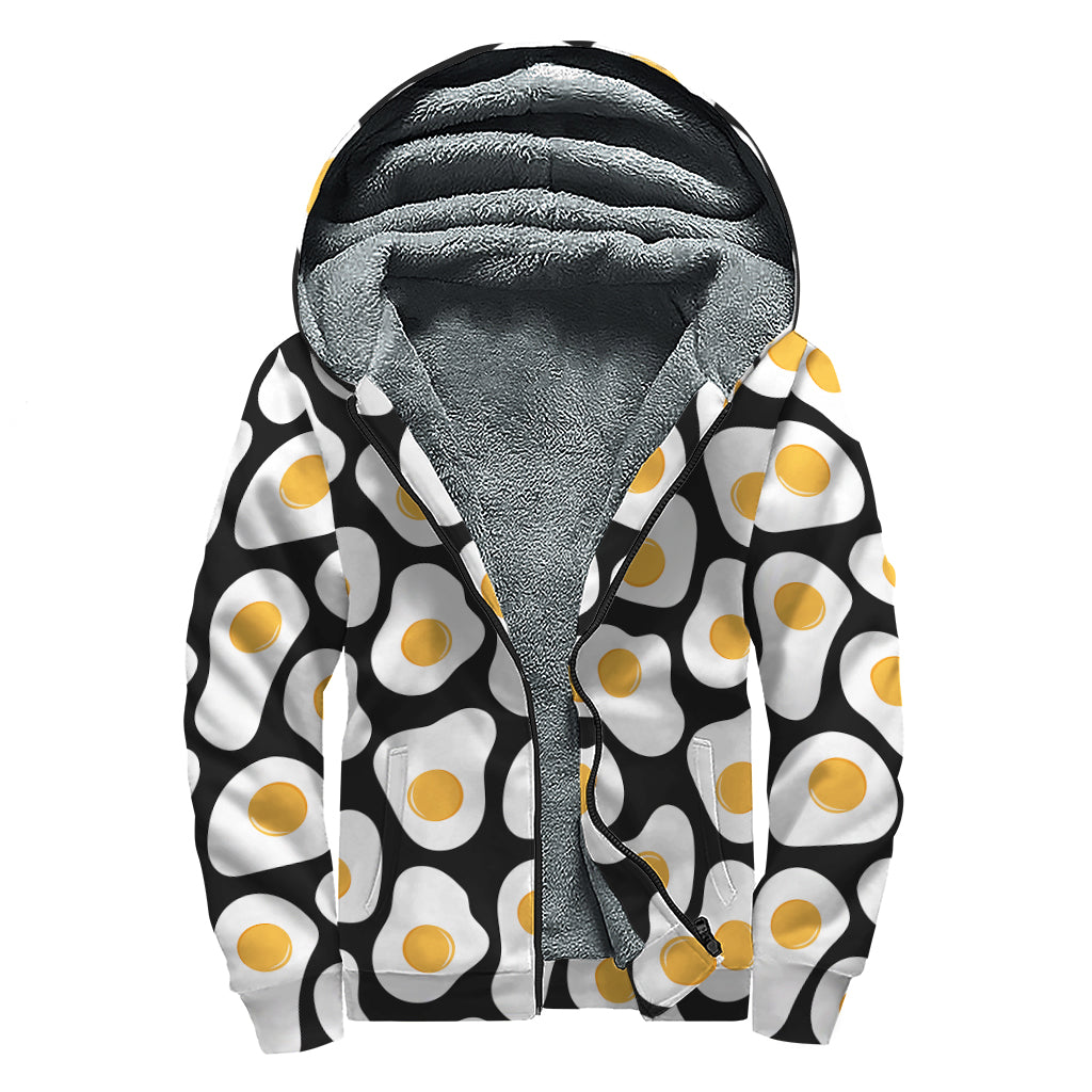 Fried Eggs and Peace Signs: Sherpa Lined Hippie Zip Up Hoodie - 1