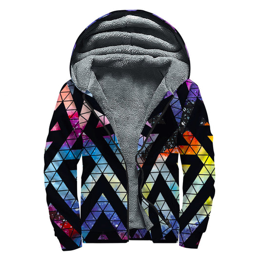 Galactic Vibes: Sherpa Lined Zip Up Hoodie for Hipsters - 1