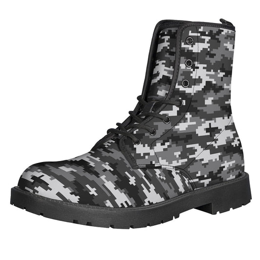 Groovy Digital Camo Print Leather Boots for the Stylish Hippie - 1