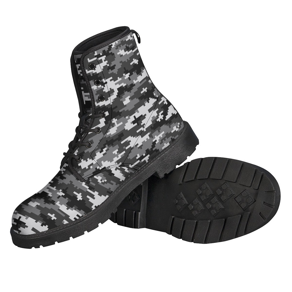 Groovy Digital Camo Print Leather Boots for the Stylish Hippie - 2