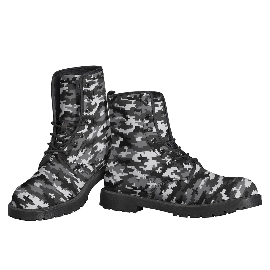 Groovy Digital Camo Print Leather Boots for the Stylish Hippie - 3