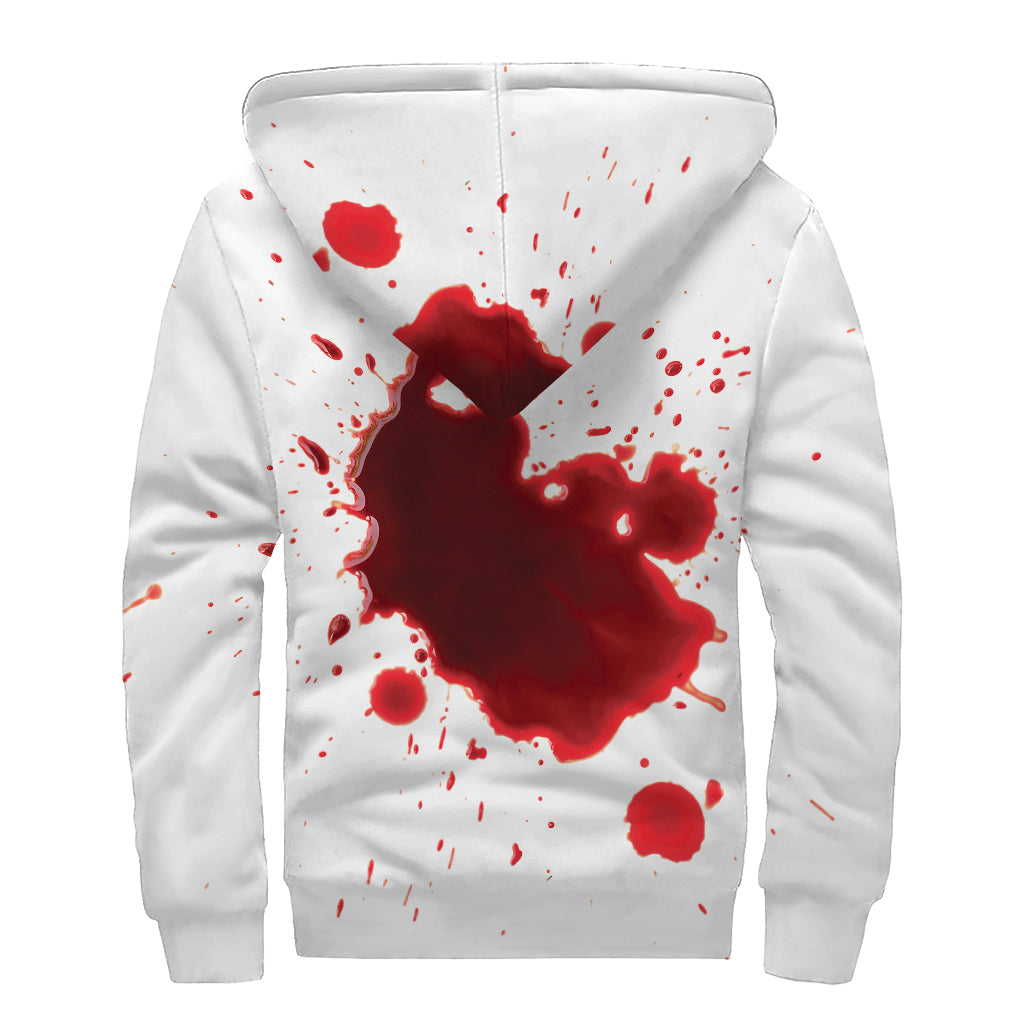 Groovy Blood-Splashed Sherpa Lined Zip Up Hoodie for Modern Hippies - 2