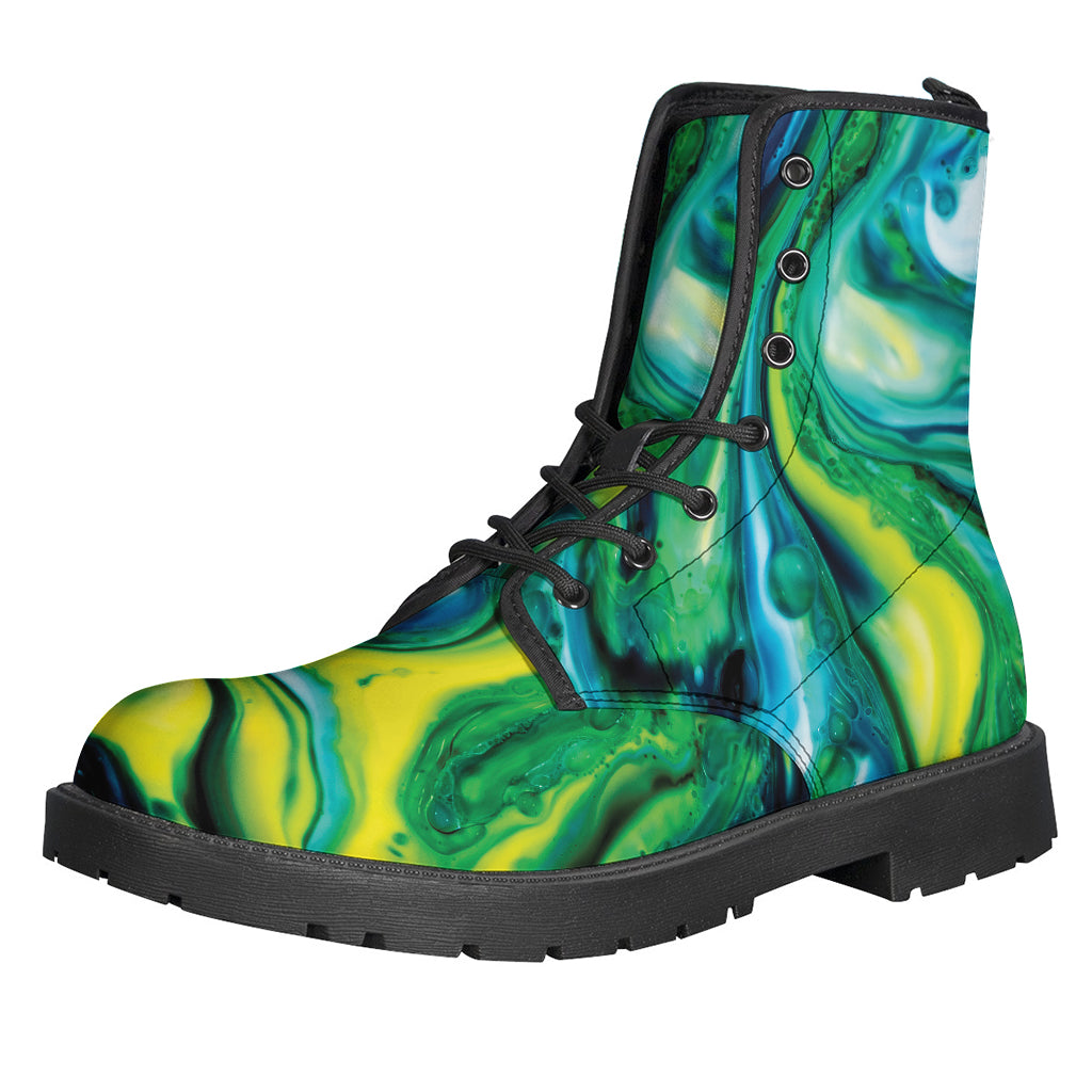 Groovy Acid Melt Leather Boots for Hippies - 1
