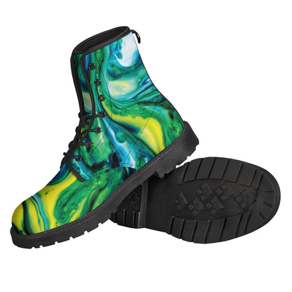 Groovy Acid Melt Leather Boots for Hippies - 2