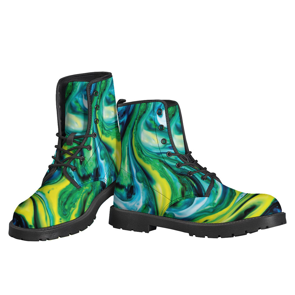 Groovy Acid Melt Leather Boots for Hippies - 3