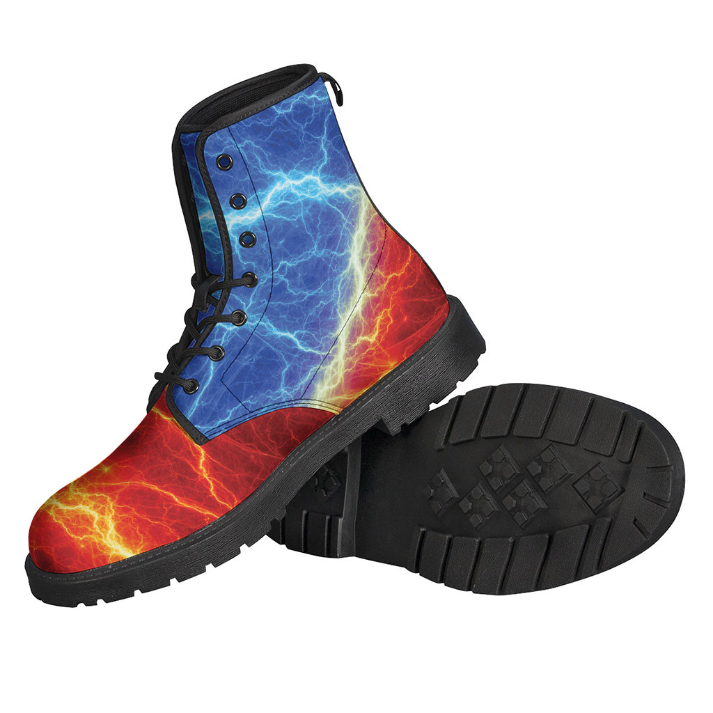 Groovy Lightning Print Leather Boots for the Free-Spirited Hippie - 2