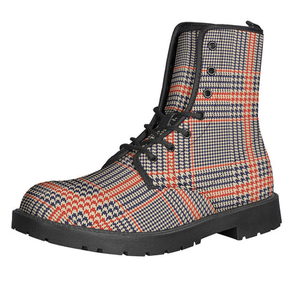 Groovy Glen Plaid Leather Boots for the Free-Spirited Hippie - 1