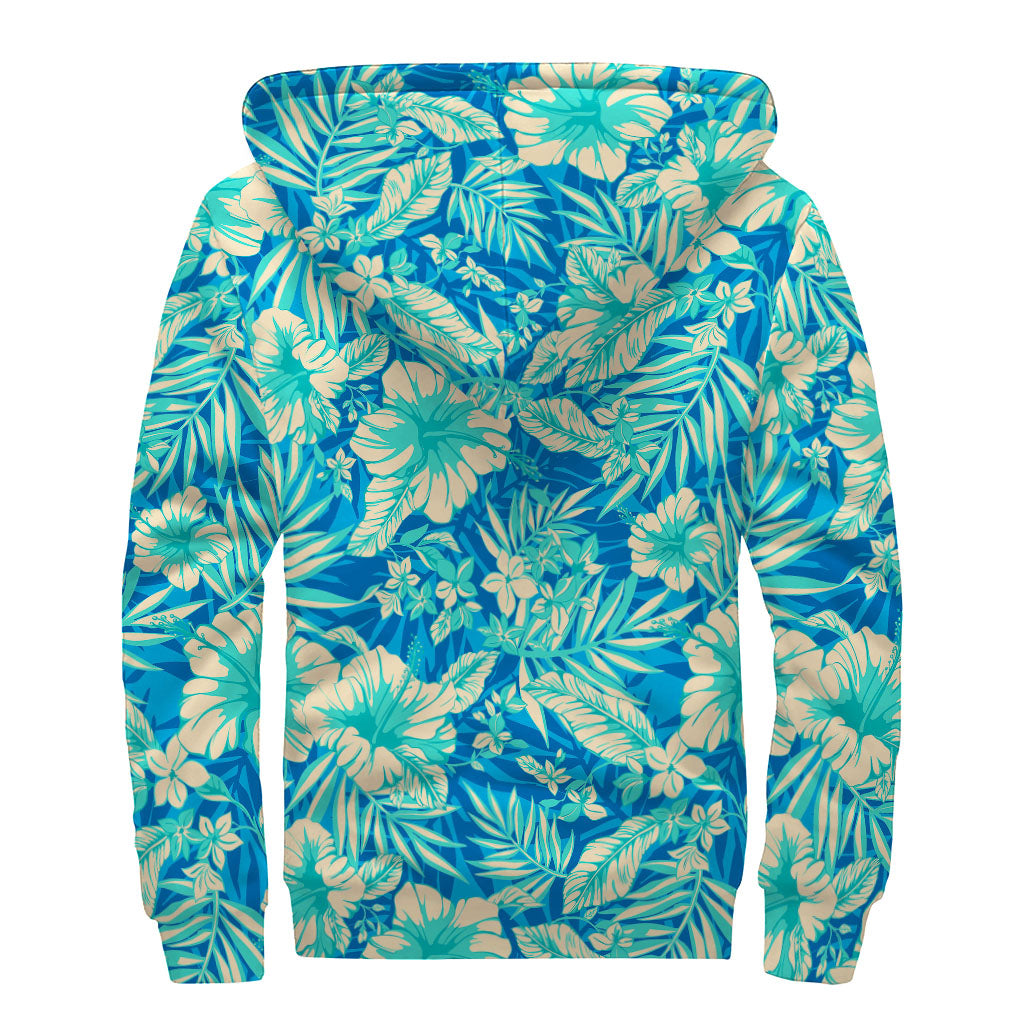 Blue Blossom: The Ultimate Hippie Sherpa Lined Zip Up Hoodie - 2