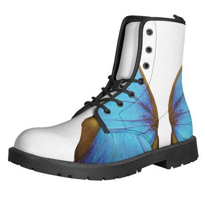 Blue Butterfly Wings Leather Boots for the Hippie Soul - 1