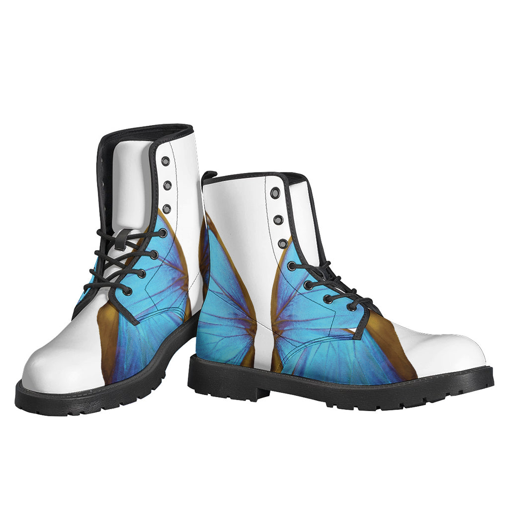 Blue Butterfly Wings Leather Boots for the Hippie Soul - 3